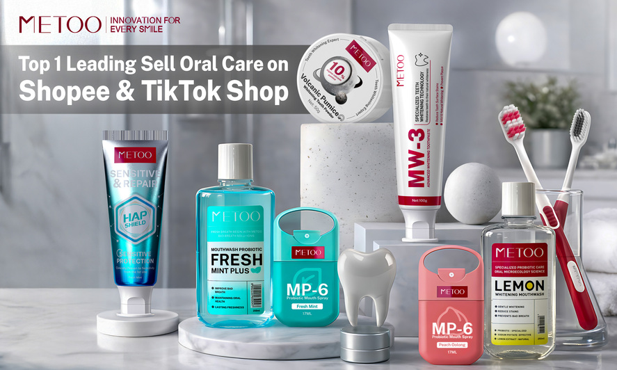 METOO luncurkan HAP Shield Toothpaste dengan 5% Hidroksiapatit untuk gigi sensitif dan cegah berlubang, serta MW-3 whitening terjual 8 juta pcs.