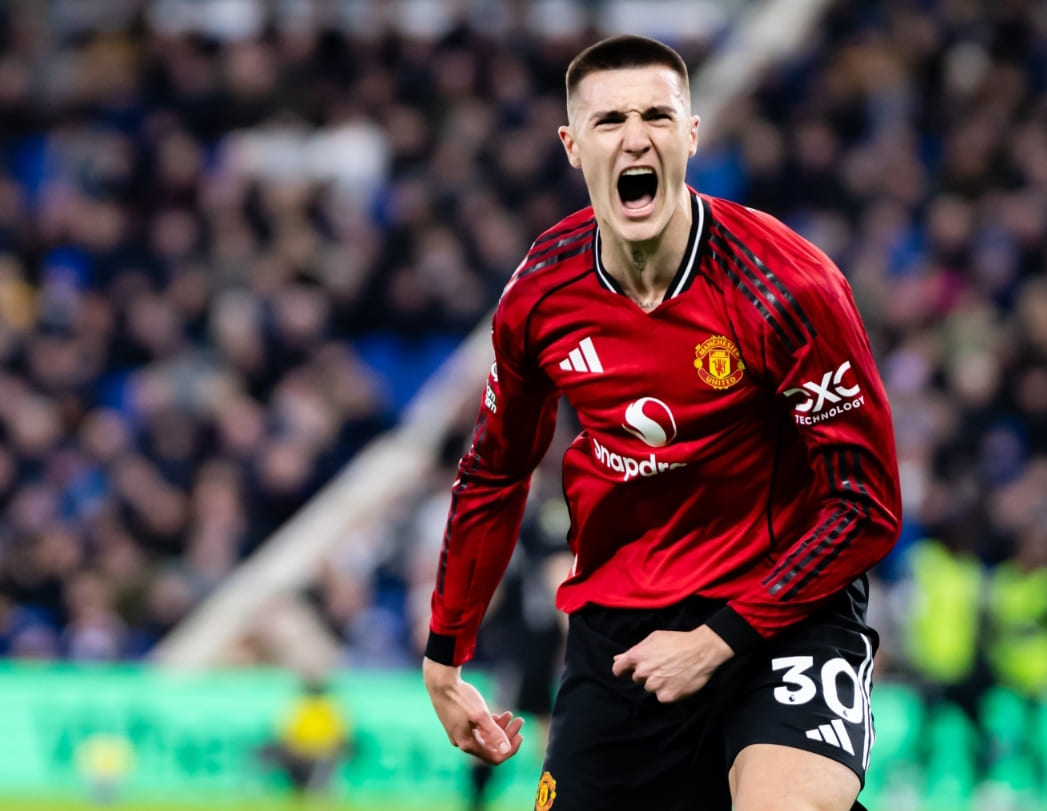 Benjamin Sesko merayakan gol tunggal yang membawa Manchester United menang 1-0 atas Everton, menjaga catatan tak terkalahkan Michael Carrick.(Foto: X @manutd)