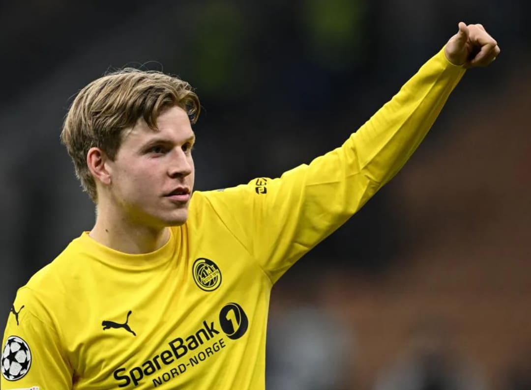 Jens Petter Hauge mencetak gol penting Bod&oslash;/Glimt saat kalahkan Inter Milan 2-1 di Liga Champions, agregat 5-2, lolos ke babak 16 besar.(Foto: UEFA.com)