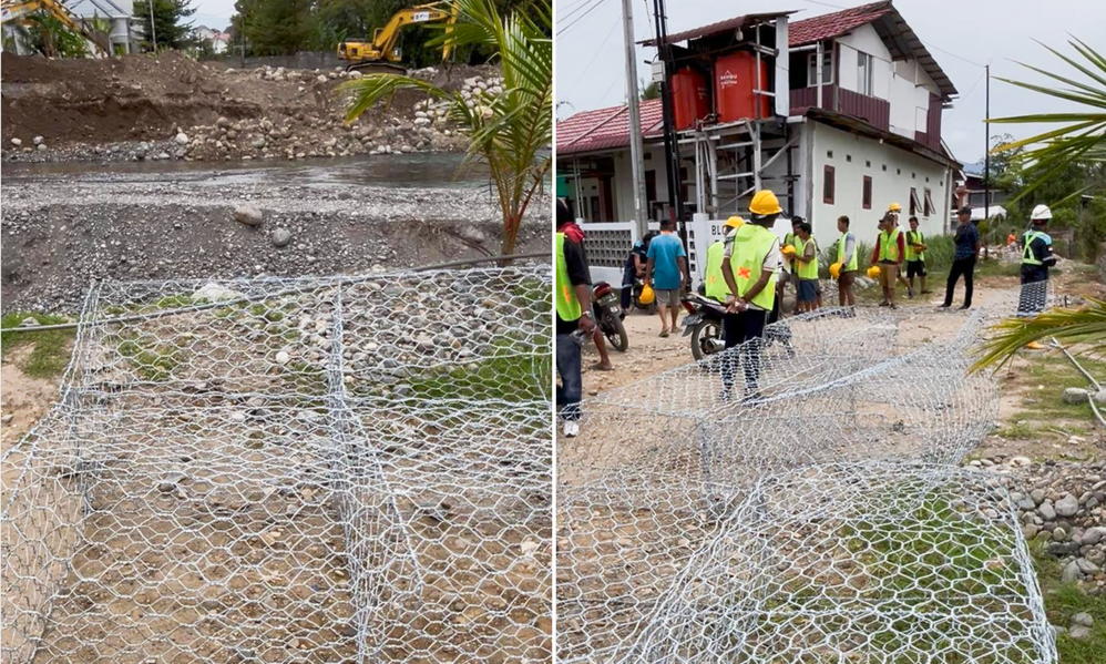 Mitigasi Sungai Batang Aia Dingin Padang dimulai dengan pemasangan bronjong 350 meter untuk cegah abrasi dan lindungi permukiman.