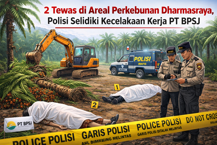 Dua korban meninggal dalam kecelakaan kerja Dharmasraya di areal PT BPSJ. Polisi lakukan penyelidikan dan panggil pihak perusahaan.