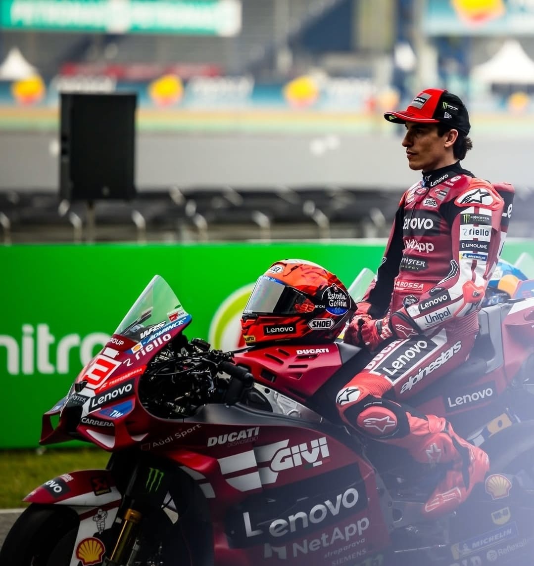 STATISTIK BAGUS: Pembalap Ducati Lenovo Marc Marquez konfiden bisa memenangi balapan pembuka MotoGP 2026 di Sirkuit Internasional Buriram, Thailand, akhir pekan nanti (1/3).