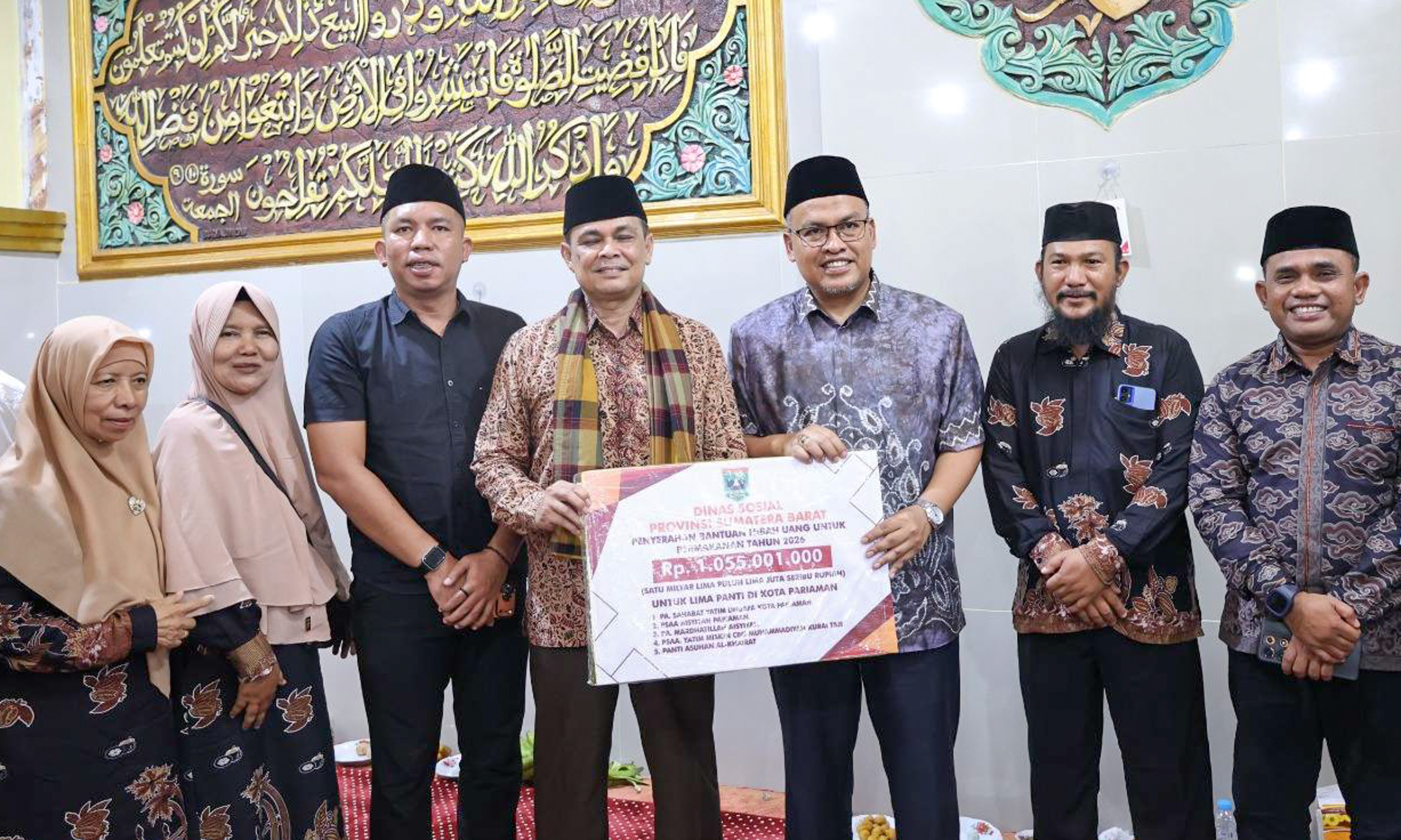 Sekdaprov Sumbar pimpin TSR 2026 di Pariaman, salurkan hibah Rp50 juta dan bantuan panti asuhan Rp1,05 miliar.