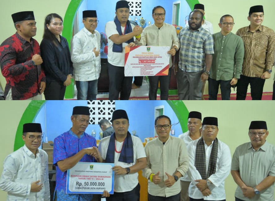 Wakil Gubernur Sumatera Barat Vasko Ruseimy saat Safari Ramadan di Masjid Ummul Mukminin, Desa Mara, Kecamatan Sipora Selatan, Jumat (6/3/2026).