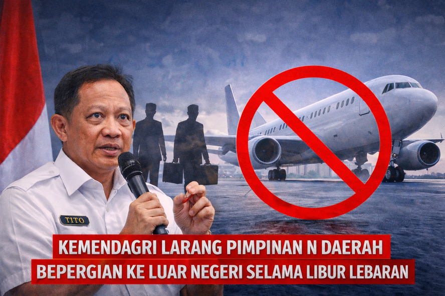 Kemendagri larang kepala daerah bepergian ke luar negeri jelang Idulfitri 1447 H. Tito Karnavian minta gubernur, bupati, wali kota tetap di daerah.