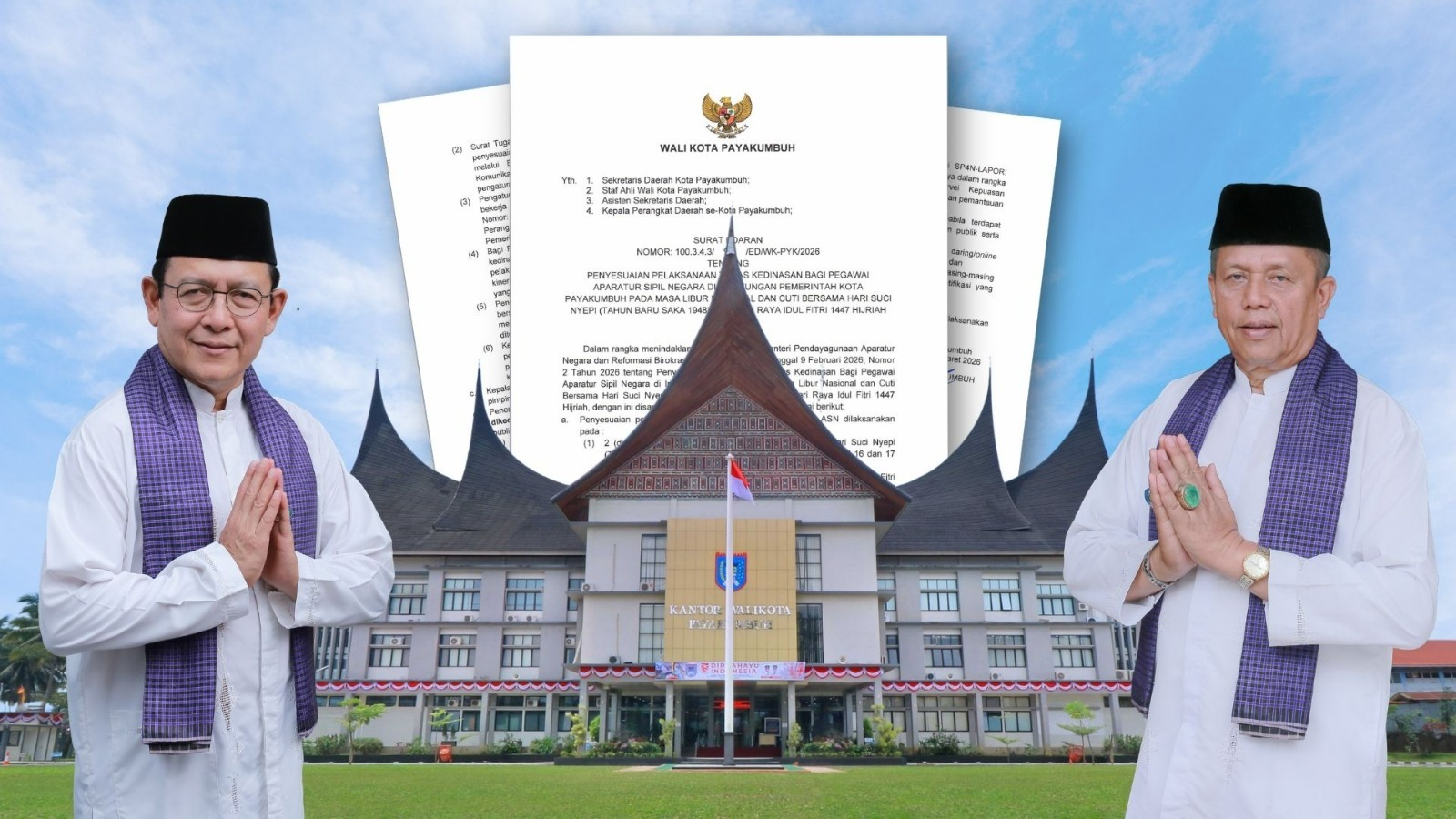 Pemko Payakumbuh terapkan Work From Anywhere bagi ASN jelang Nyepi dan setelah Idul Fitri 1447 H untuk menjaga layanan publik tetap berjalan.