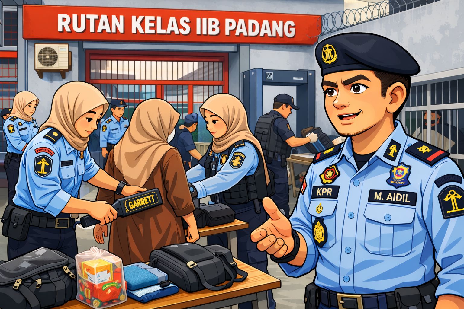 Rutan Kelas IIB Padang perketat pengamanan dan pemeriksaan barang bawaan pengunjung guna antisipasi barang terlarang menjelang Idul Fitri 1447 H.