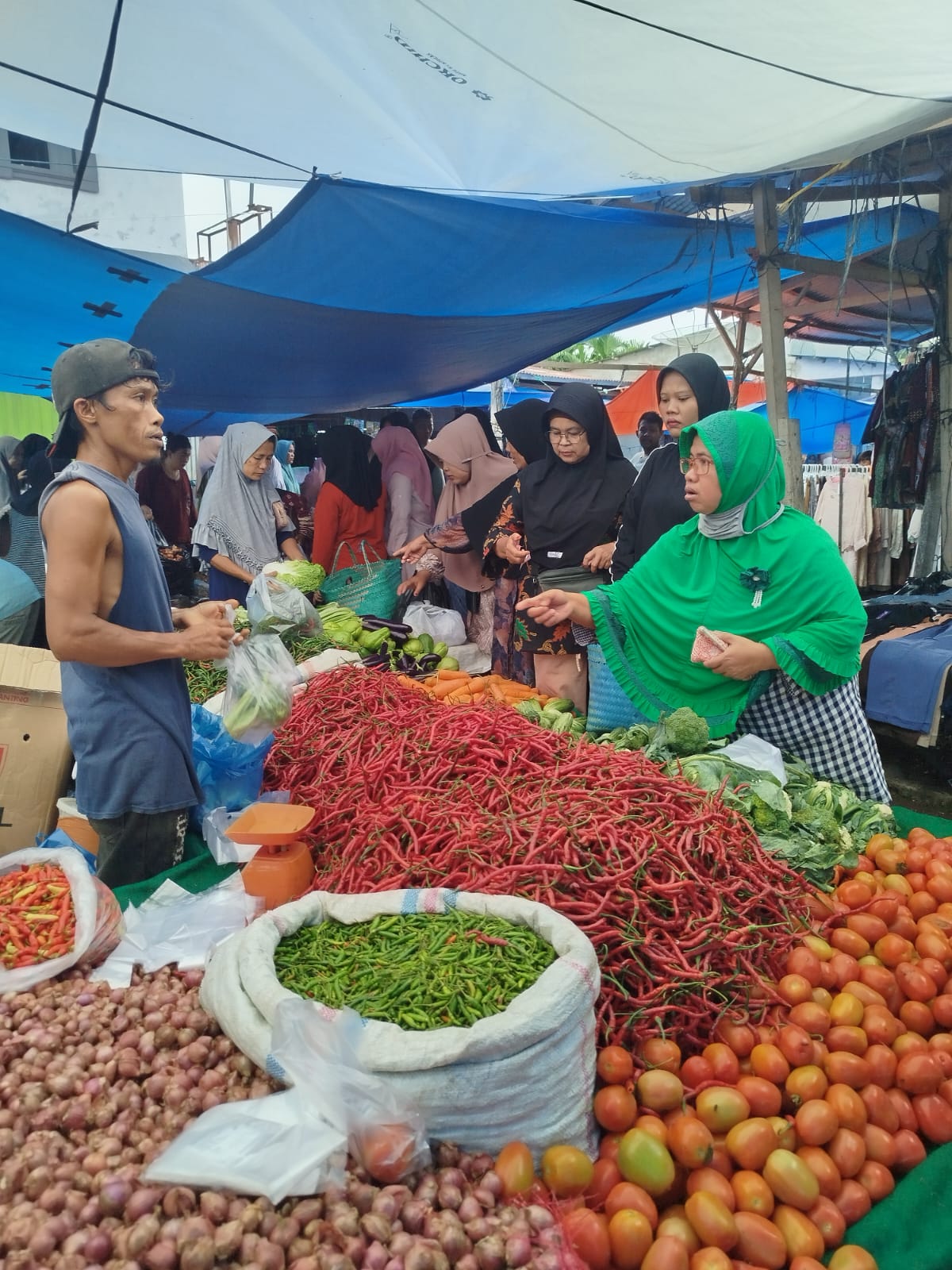 Memasuki H-6 menjelang Idul Fitri 1447 H, sejumlah harga kebutuhan pokok di Pasar Baru Pulau Punjung, Kabupaten Dharmasraya, mulai mengalami kenaikan.