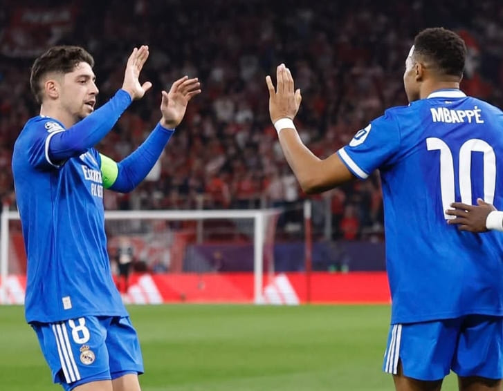 Federico Valverde dan Kylian Mbapp&eacute; saat memperkuat Real Madrid beberapa waktu lalu.(Foto: Dok. Instagram @fedevalverde)