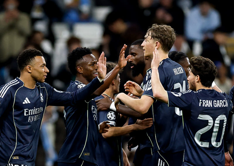 Kylian Mbappe saat memperkuat Real Madrid dalam laga leg kedua babak 16 besar Liga Champions saat menyingkirkan Manchester City di Etihad Stadium.(Foto: x.com/realmadriden)