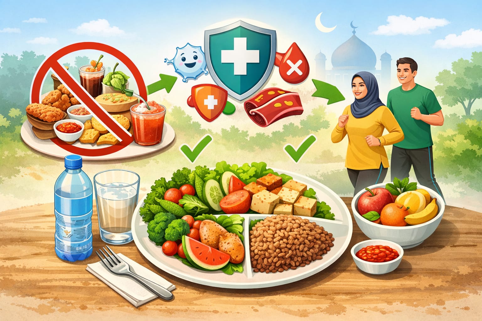 Waspada pola makan berlebih pasca Lebaran. Ahli gizi ingatkan risiko gangguan metabolisme dan pentingnya kembali ke pola makan seimbang. (AI)