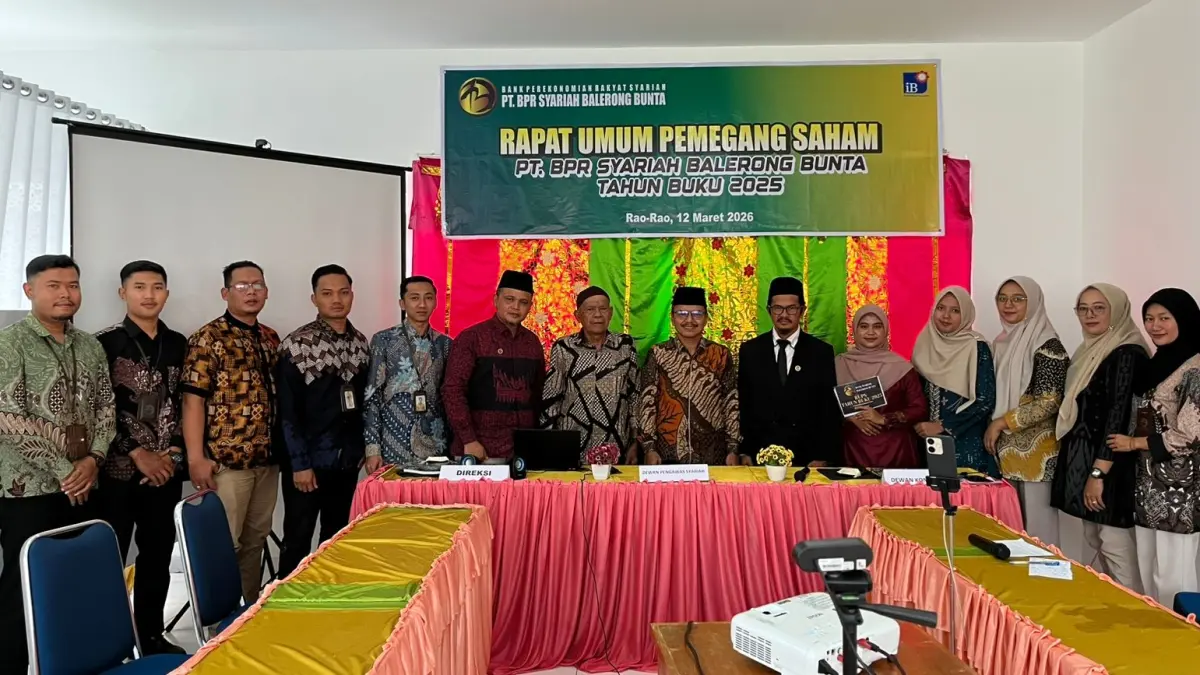 Kinerja PT BPRS Balerong Boenta melonjak dua tahun pasca konversi, laba tumbuh 214,89 persen didorong pembiayaan, efisiensi operasional, dan kualitas aset terjaga.