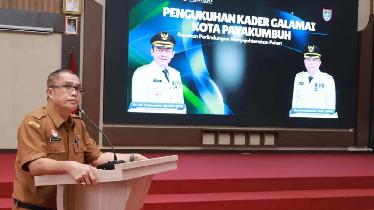 Sekretaris Daerah, Rida Ananda, hadiri pengukuhan kader GALAMAI Kota Payakumbuh, Senin (6/4/2026).