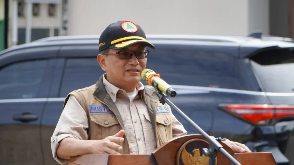 Sekretaris Utama BNPB, Rustian, menyatakan bahwa Sepablock Semen Padang jadi standar huntap BNPB, digunakan di Sumbar, Sumut, dan Aceh untuk percepatan pembangunan pascabencana, di Padang, Selasa (7/4/2026).