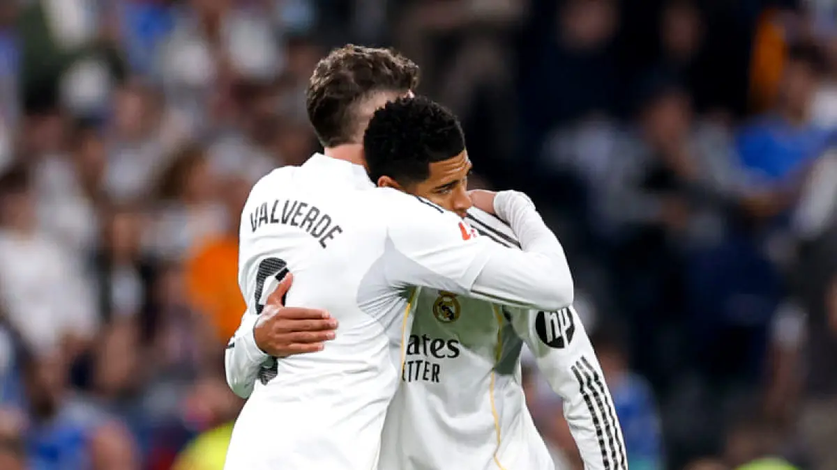 Real Madrid gagal menang usai imbang 1-1 melawan Girona pada laga La Liga di Santiago Bernabeu. Gol Federico Valverde (51’) dibalas Thomas Lemar (62’). (Foto: X @realmadriden)