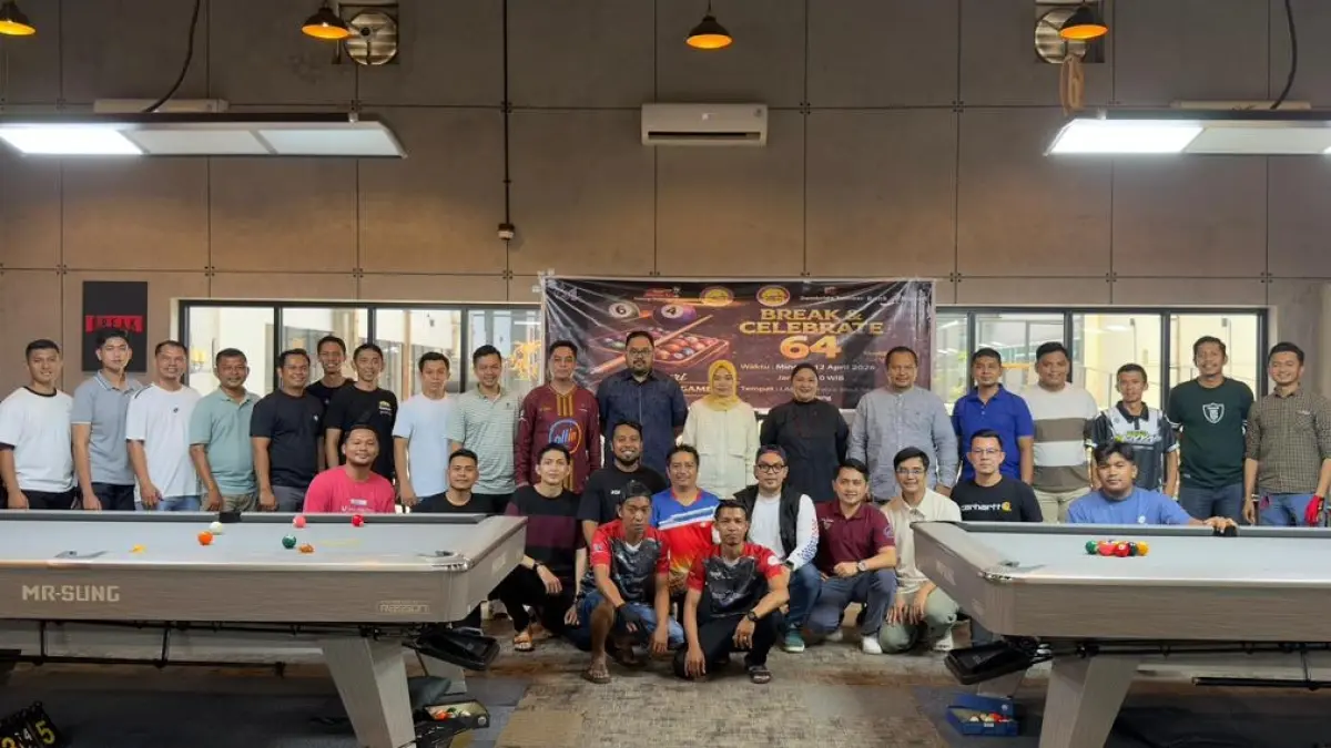 Bank Nagari gelar turnamen billiard Event Break & Celebrate 64 di Padang, diikuti 64 karyawan se-Sumbar, dorong pembinaan atlet dan silaturahmi.