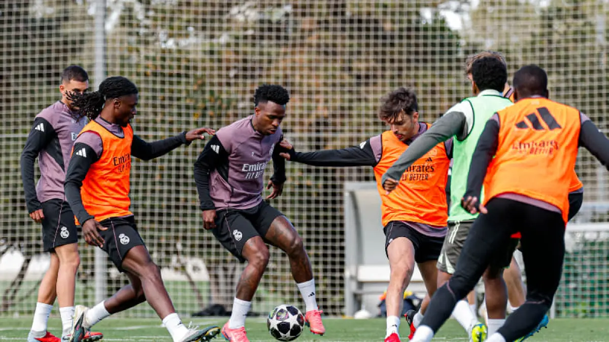 Pemain Real Madrid menjalani latihan jelang laga melawan Bayern Munich di Liga Champions 2026 di Allianz Arena Munich.(Foto: X @realmadriden)