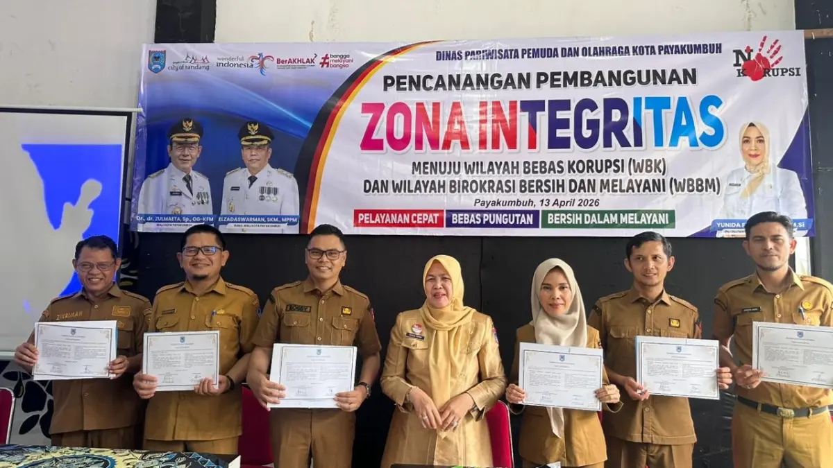 Disparpora Payakumbuh canangkan Zona Integritas menuju WBK dan WBBM 2026 untuk perkuat layanan publik bersih dan transparan.
