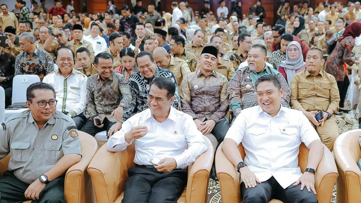 Wali Kota Pariaman Yota Balad menghadiri Rapat Koordinasi Nasional (Rakornas) mitigasi kekeringan lahan pertanian yang digelar Kementerian Pertanian Republik Indonesia di Auditorium Gedung F, Jakarta, Senin (20/4/2026).