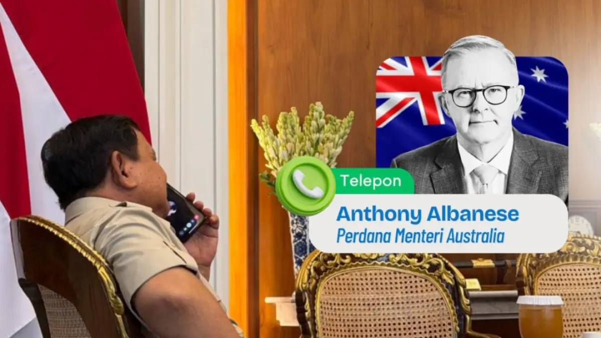 Presiden Prabowo Subianto saat menerima sambungan telepon dari PM Australia Anthony Albanese terkait persetujuan ekspor urea Indonesia ke Australia.(Foto: Setkab)