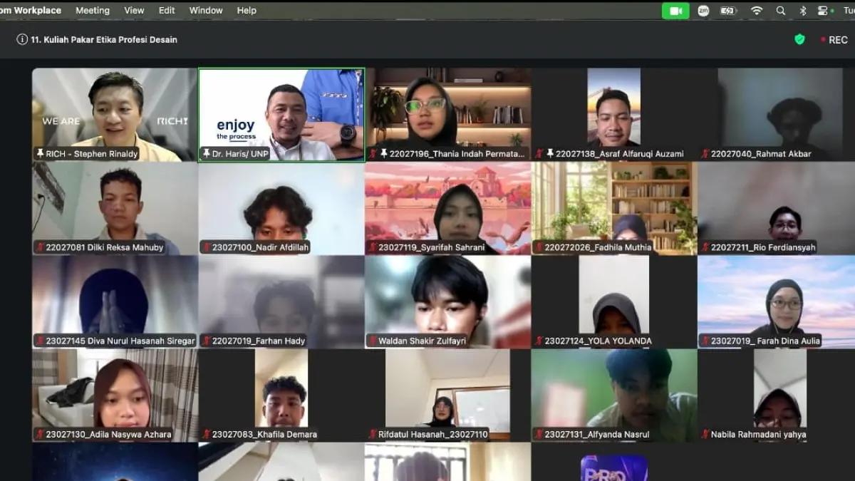 Suasana Kuliah Pakar DKV UNP yang menghadirkan RICH Creative dalam pembahasan industri kreatif dan etika profesi.(Foto: IST)