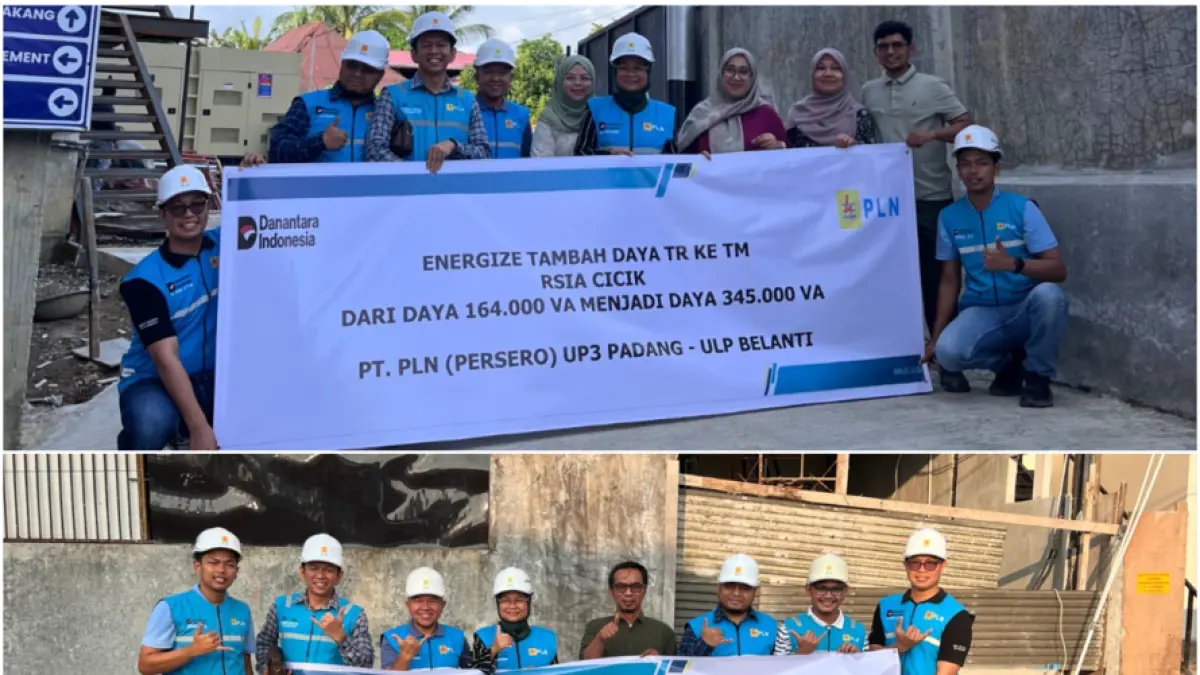 PLN tambah daya RSIA Cicik dan pasang listrik RSU Bunda Padang hingga 865 kVA, dukung layanan kesehatan andal di Kota Padang.