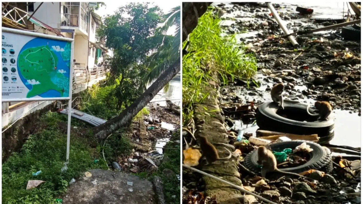 Gunung Padang Padang dikeluhkan kumuh, sampah menumpuk di pintu masuk wisata. Keluhan disampaikan warga lewat Facebook, Minggu (26/4/2026). (Dok FB Yurnaldi Paduka Raja)