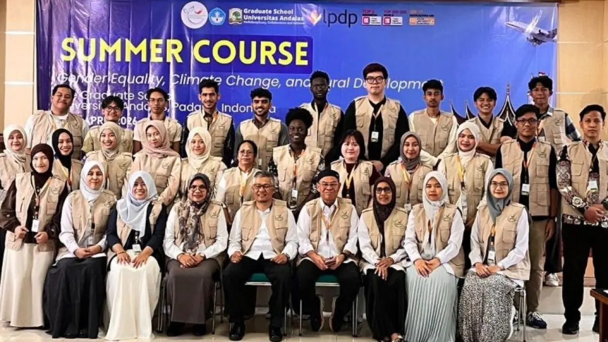 Universitas Andalas menggelar Summer Course Internasional 2026 bertema gender, perubahan iklim, dan pembangunan desa di Sumatera Barat, 12–19 April 2026.