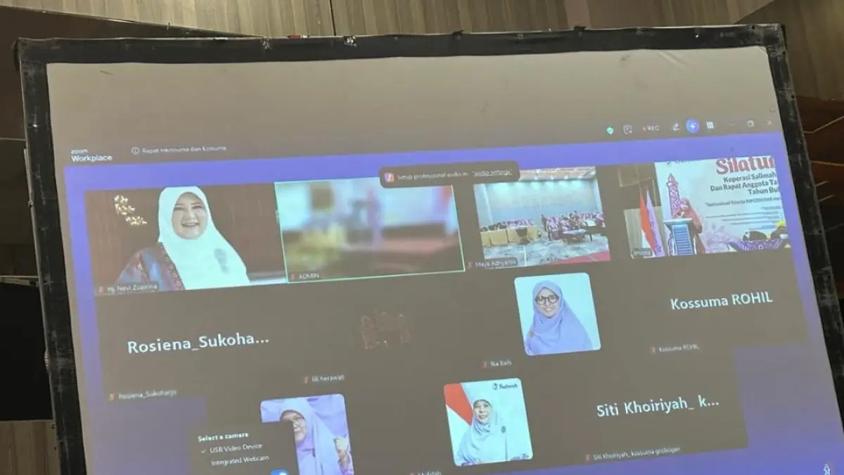 Anggota Komisi VI DPR RI, Nevi Zuairina, saat menyampaikan sambutan secara daring dalam RAT INKOSSUMA Tahun Buku 2025.(Foto: Tim NZ)