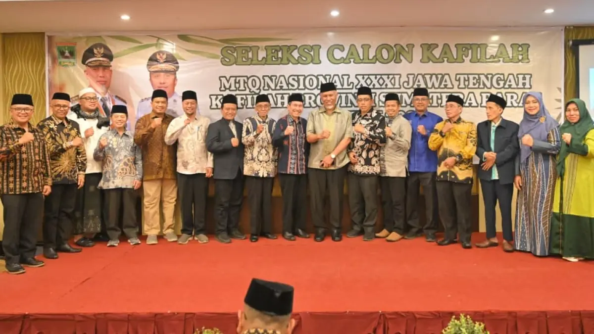 Seleksi kafilah MTQ Nasional XXXI Sumbar 2026 dibuka Mahyeldi, Selasa (28/4/2026), diikuti 163 peserta untuk menjaring 57 terbaik menuju ajang nasional di Semarang.
