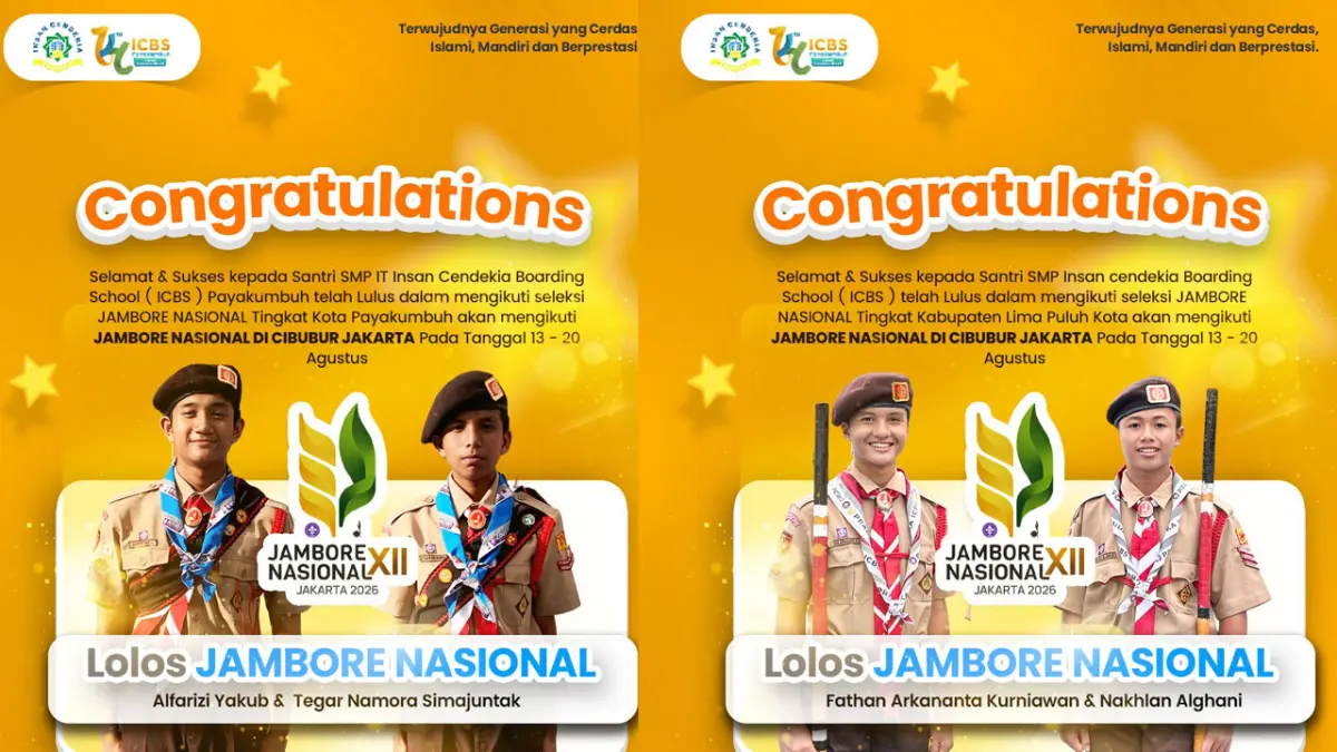 Keempat siswa yang berhasil lolos mengikuti Jambore Nasional tahun ini.