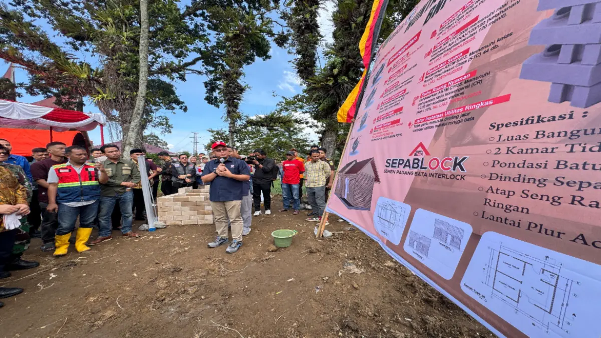 Sepablock digunakan BNPB di Padangpanjang, huntap tipe 36 dibangun 30 hari dengan anggaran Rp60 juta per unit. (DOK HUMAS)