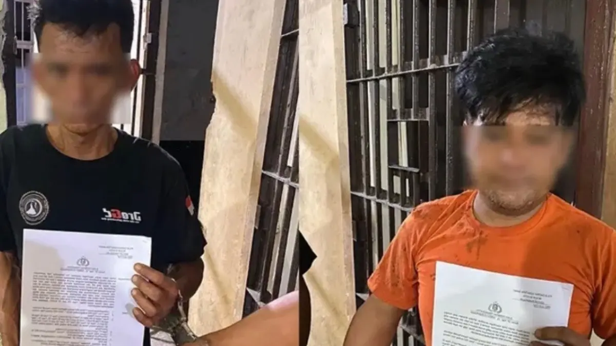 2 pencuri sawit ditangkap di Limapuluh Kota usai beraksi pukul 03.30 WIB di PTPN IV Gunuang Malintang.