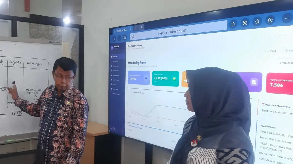 BKPSDM Padang kini memantau kehadiran ASN secara real-time setelah resmi memegang akses Super Admin aplikasi SSO.
