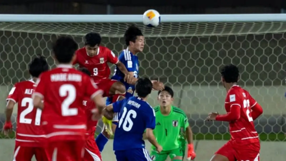 Timnas Jepang mengalahkan Indonesia 3-1 pada laga Grup B Piala Asia U17 AFC 2026 di King Abdullah Sports City Pitch A, Arab Saudi.(Foto: AFC)