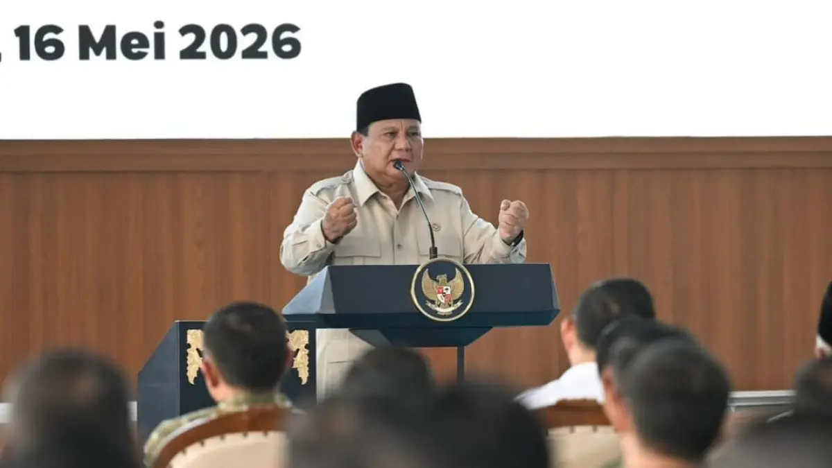 Presiden Prabowo Subianto saat meresmikan Koperasi Desa dan Kelurahan Merah Putih di Nganjuk, Sabtu (16/5/2026).(Foto: Humas Kementan)