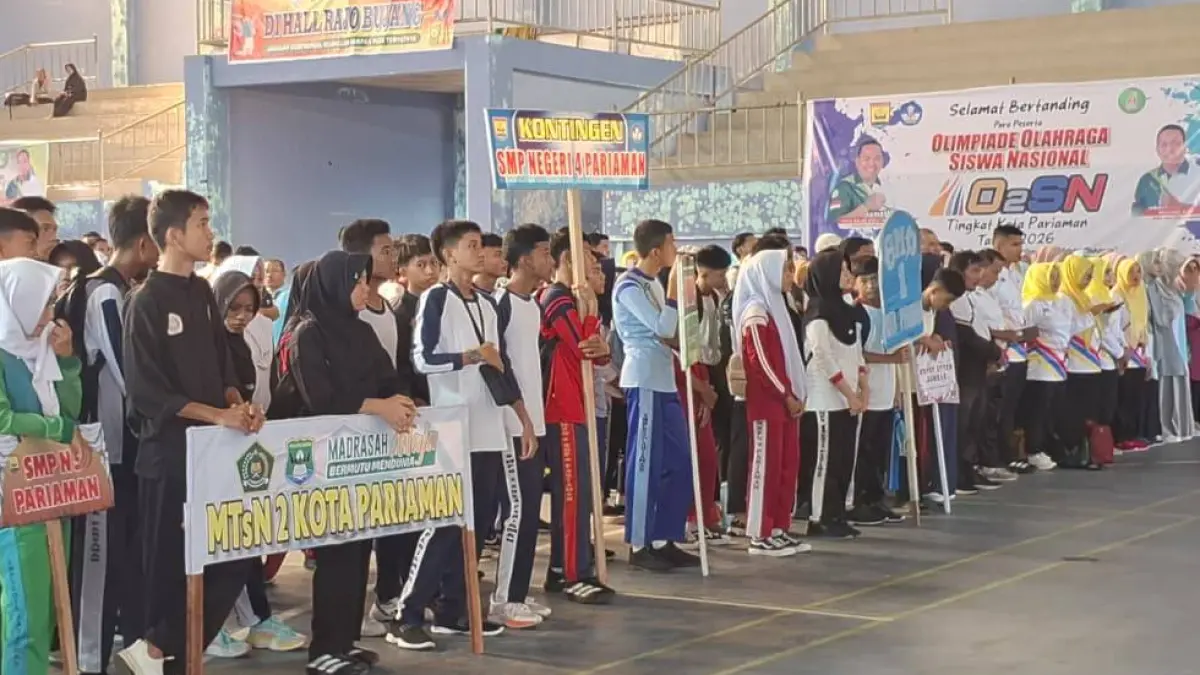 O2SN Kota Pariaman 2026 resmi dimulai Selasa (19/5/2026), dengan 164 atlet pelajar SD dan SMP bertanding di lima cabang olahraga menuju tingkat provinsi.