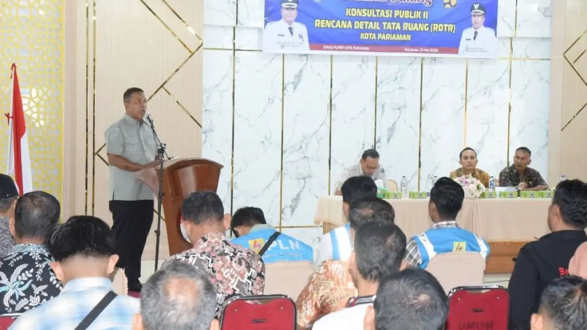 Pemko Pariaman matangkan RDTR sebagai acuan pembangunan, investasi, dan tata ruang kota yang lebih tertata serta ramah lingkungan. Wakil Wali Kota Pariaman, Mulyadi, beri sambutan, Kamis (21/5/2026).