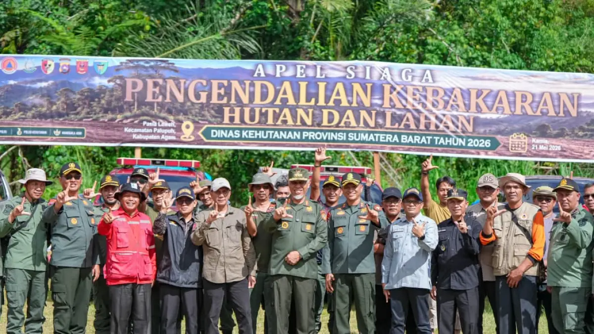 Apel Siaga Pengendalian Karhutla Tingkat Provinsi Sumatera Barat di Nagari Pasia Laweh, Kecamatan Palupuh, Kabupaten Agam, Kamis (21/5/2026).