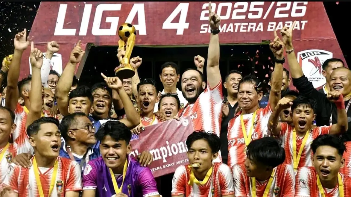PSP Padang lolos ke putaran nasional setelah menjuarai Liga 4 Sumatera Barat 2025/2026.(Foto: Dok. Diskominfo)