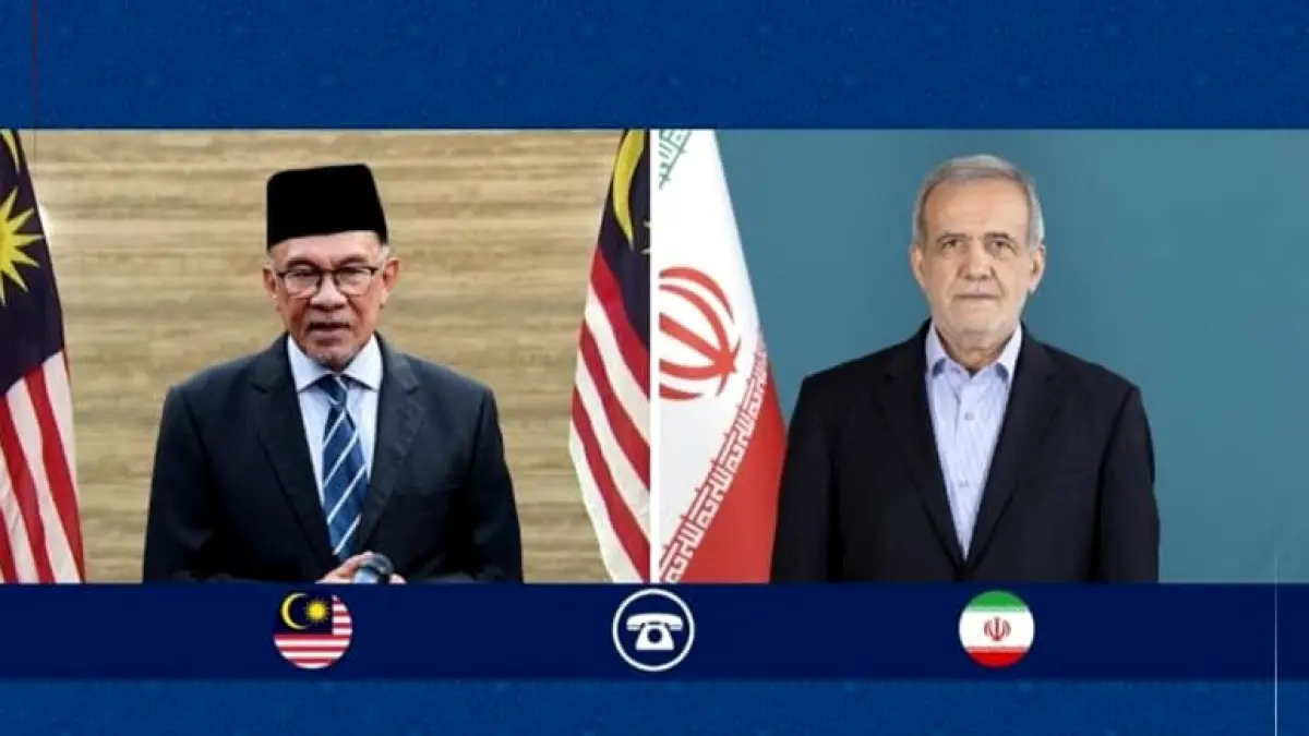 Presiden Iran Masoud Pezeshkian dan Perdana Menteri Malaysia Anwar Ibrahim melakukan komunikasi telepon pada malam Idul Adha membahas solidaritas negara Muslim, Selasa (26/5/2026). (Foto: X @iraninmalaysia)