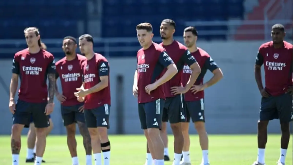 Skuad Arsenal menggelar latihan di Budapest jelang final Liga Champions 2026 kontra PSG.(Foto: Stuart MacFarlane/ arsenal.com)