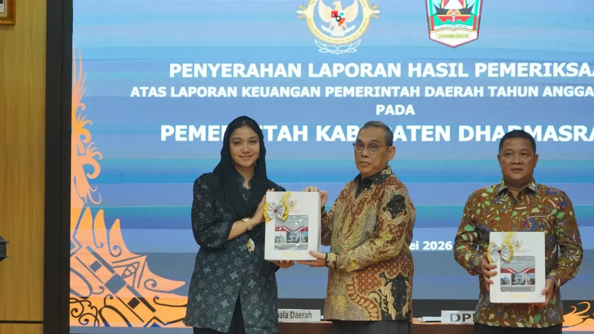 Pemkab Dharmasraya kembali menorehkan prestasi dalam pengelolaan keuangan daerah dengan meraih opini WTP atas LKPD Tahun Anggaran 2025 dari BPK RI Perwakilan Sumbar. (DOKUMENTASI PEMKAB DHARMASRAYA)
