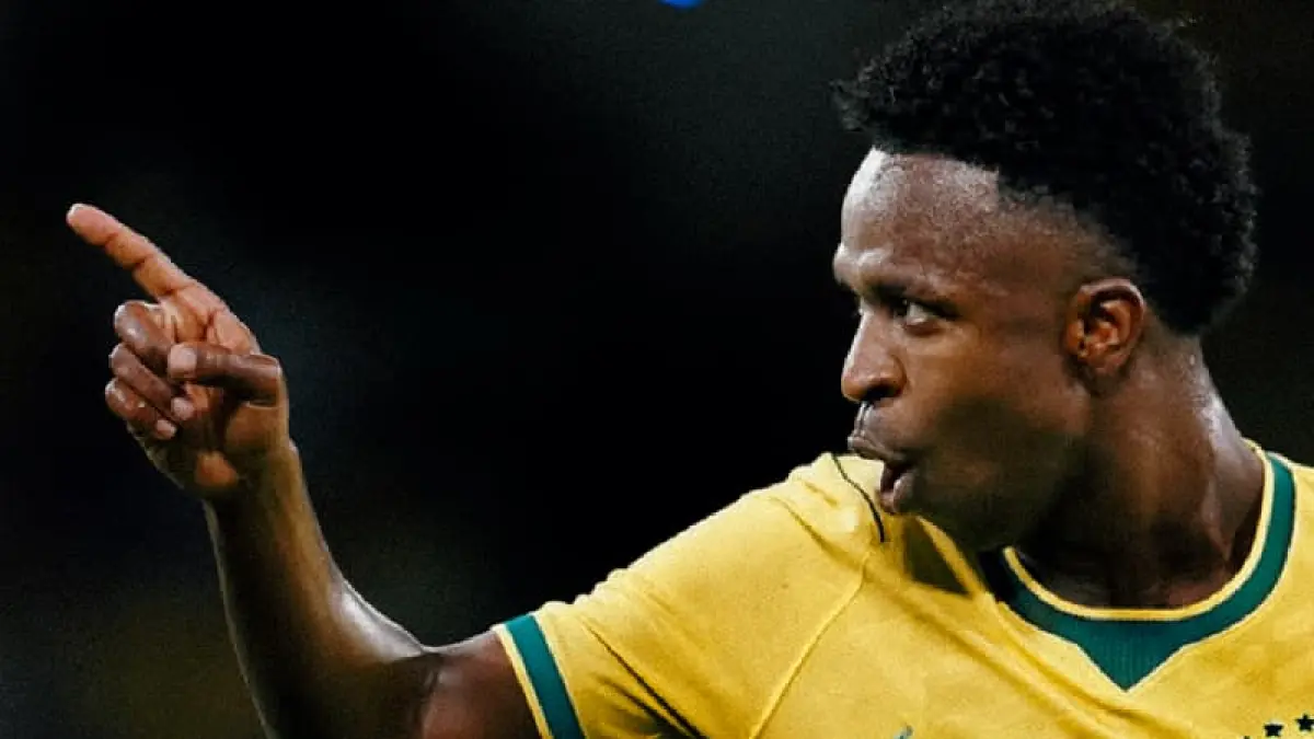 Vinicius Jr usai mencetak gol kilat Brasil ke gawang Panama jelang Piala Dunia 2026.(Foto: X @CBF_Futebol)