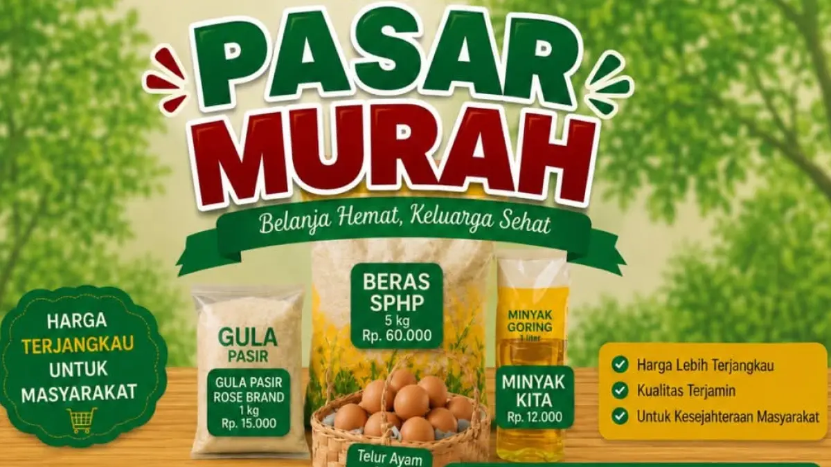 Pasar Murah Dharmasraya kembali digelar di Sungai Rumbai, Jumat (5/6/2026).