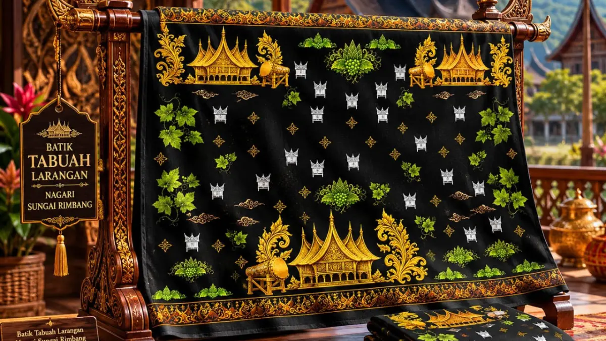 Motif batik tabuah larangan sungai rimbang. (DOK ABDUL RAHMAN UNTUK PADEK)