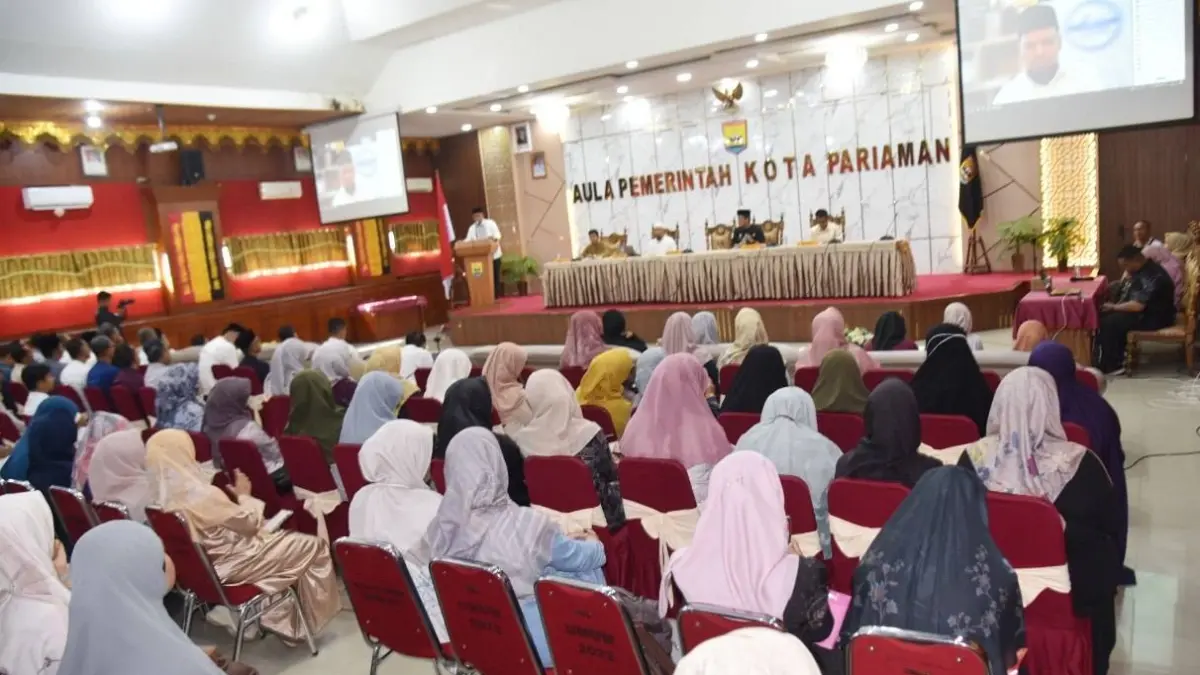 Wakil Wali Kota Pariaman Mulyadi membuka Kick Off Pesantren ASN Virtual yang diikuti 1.333 aparatur sipil negara di Aula Balai Kota Pariaman, Jumat (5/6/2026).