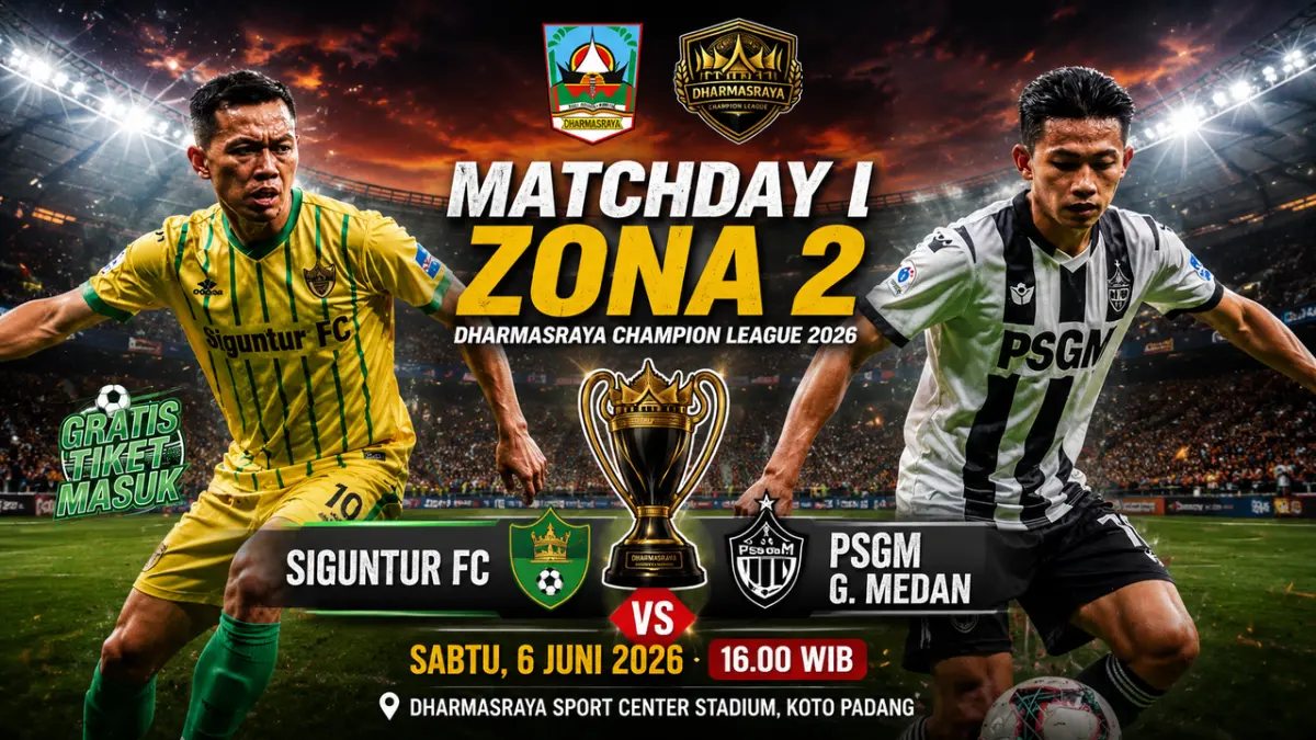 Pemain Siguntur FC dan PSGM Gunung Medan bersiap menjalani laga pembuka Zona 2 Dharmasraya Champion League (DCL) 2026 di Stadion Dharmasraya Sport Center, Sabtu (6/6/2026). (ilustrasi)