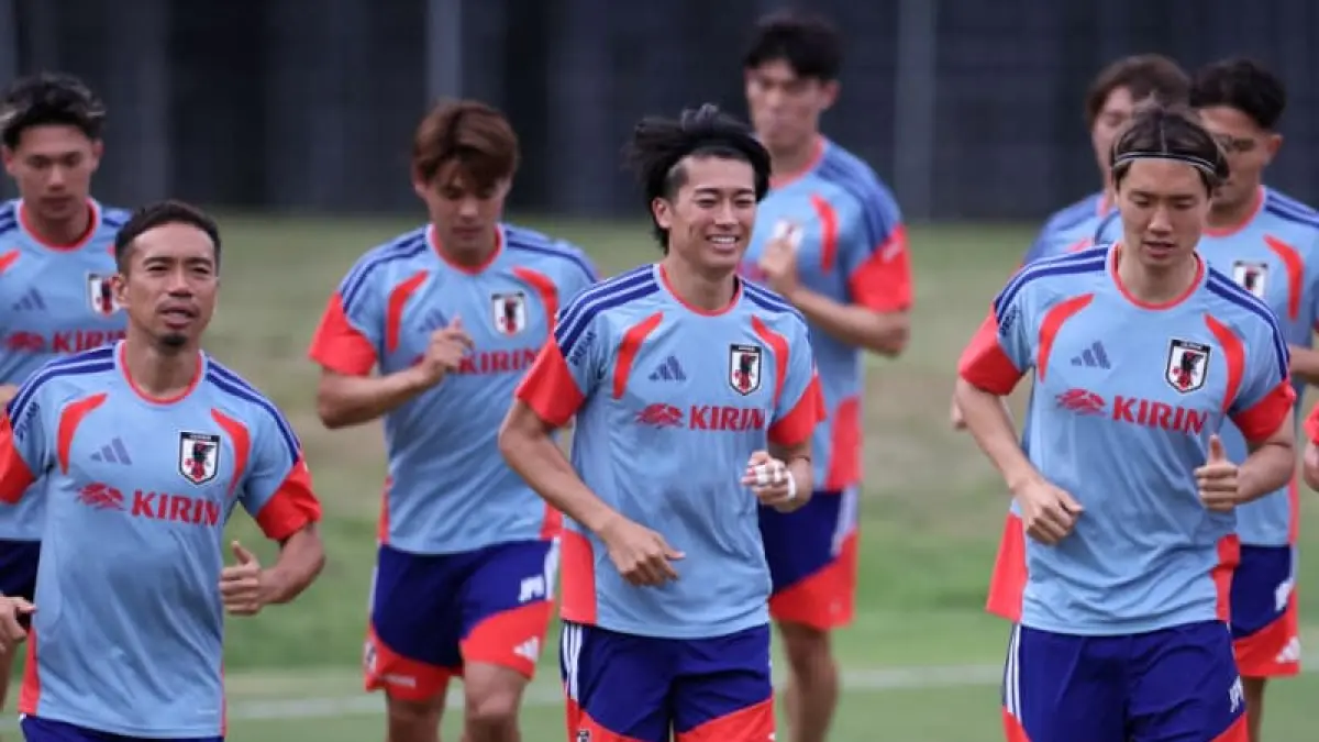 Pemain Timnas Jepang menjalani latihan di Meksiko jelang Piala Dunia 2026 setelah berpindah lapangan.(Foto: AFC)