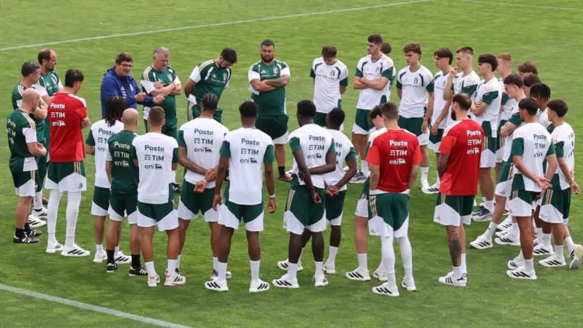 Timnas Italia latihan jelang laga uji coba internasional FIFA Matchday menghadapi Yunani di Heraklion, Kreta.(Foto: X @Azzurri)